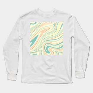 Groovy Swirling Liquid Pattern - Pastel Combo Long Sleeve T-Shirt